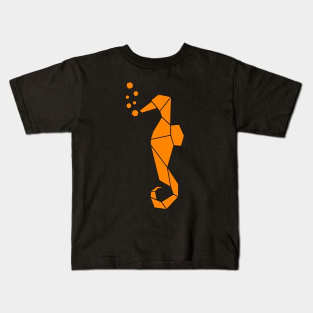 Origami seahorse Kids T-Shirt by danielasynner